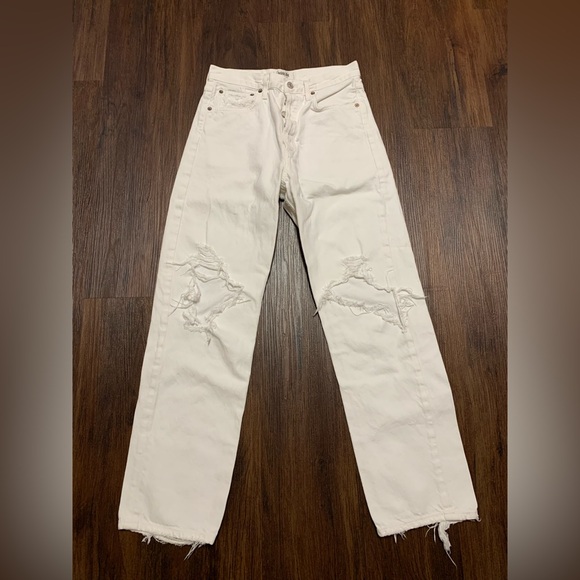 Agolde Riley High Rise Crop Distressed Jeans - Picture 3 of 11